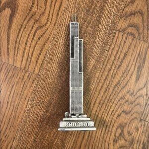 Silver Chicago Skyline Art Piece